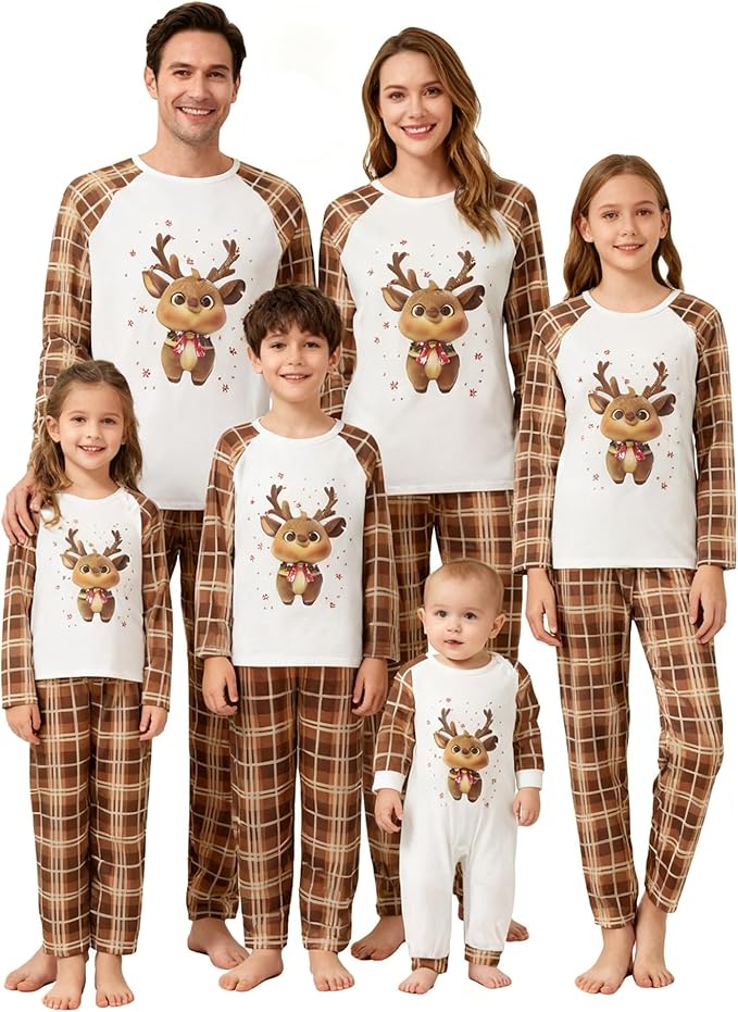 Awoscut Family Christmas Pajamas Matching Pajamas for Family, Xmas PJs Sets Holiday Sleepwear