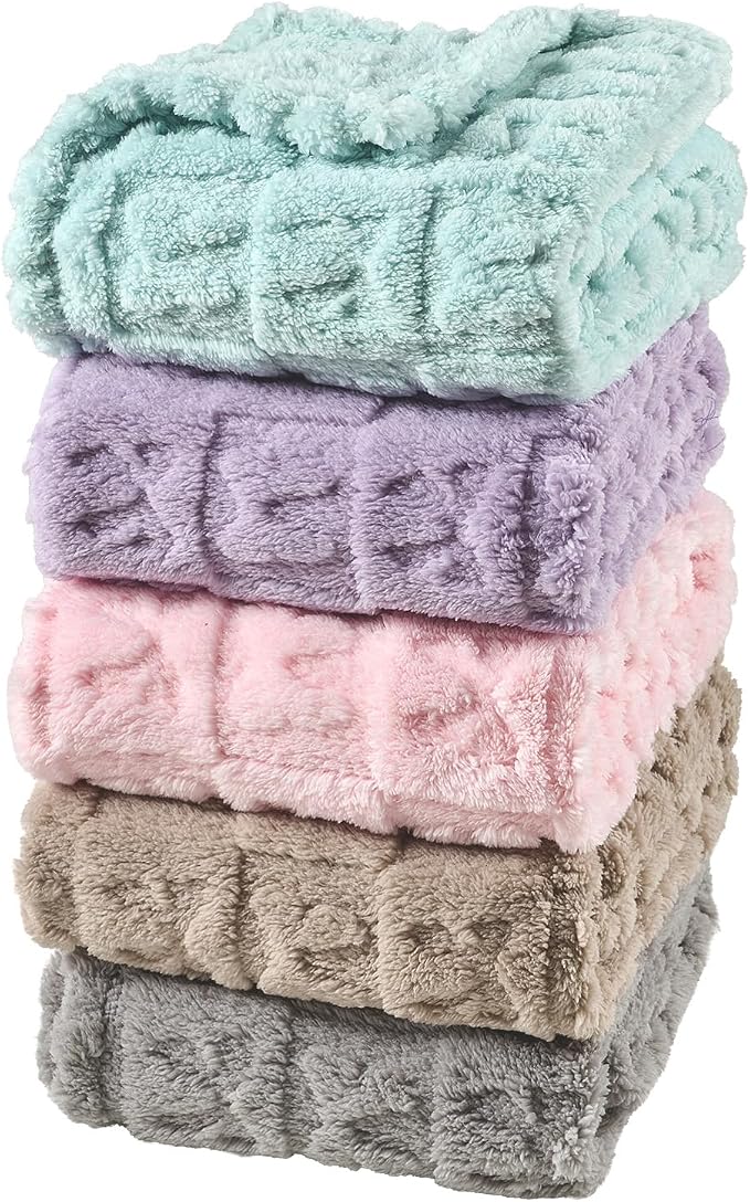 5 Pcs Baby Blanket Bow Checkerboard Ultra Soft Gift-Ready Plush by Unknown