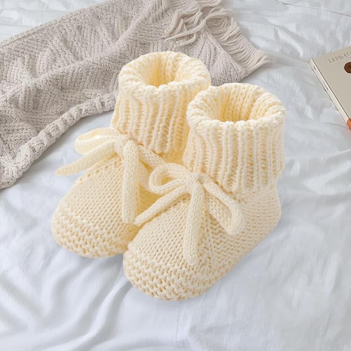 DSORVICD Newborn Baby Boys Girls Knitted Booties Soft Sole Shoes Socks - Image 5