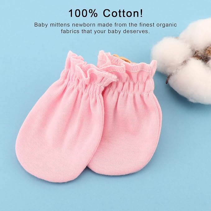 BQUBO 12 Pairs Baby Mittens Newborn Infant Mittens No Scratch Cotton Elastic - Image 8