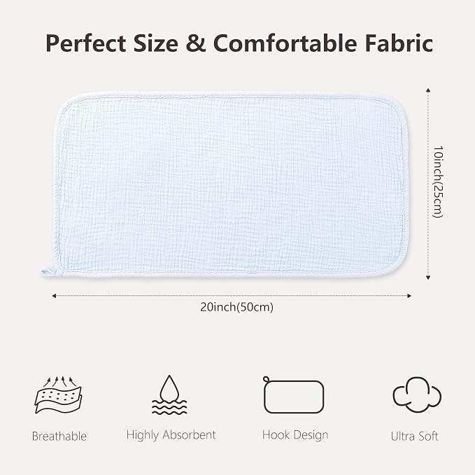 Susurration Muslin Burp Cloths, Soft Baby Burping Cloths - Image 2