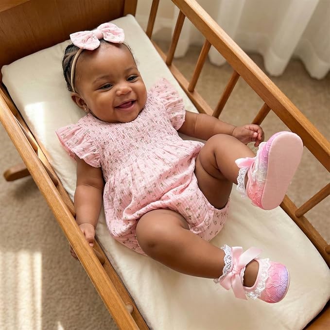 Kavousa Newborn Baby Girl Clothes Summer Bubble Romper Headband Outfit - Image 3