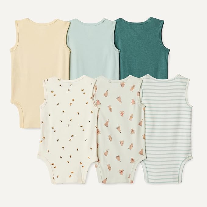 Amazon Essentials Unisex Babies' Sleeveless Cotton Rib Bodysuits - Image 3