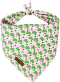 Lionet Paws St. Patrick's Day Dog Bandana Washable Cotton Pink Handkerchief by lionetpaws