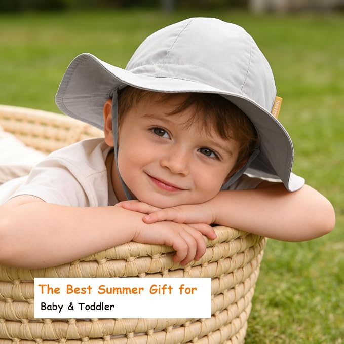 Baby Girl Sun Hat with UPF 50+ Outdoor Adjustable Toddler Beach Hat with Wide - Image 3