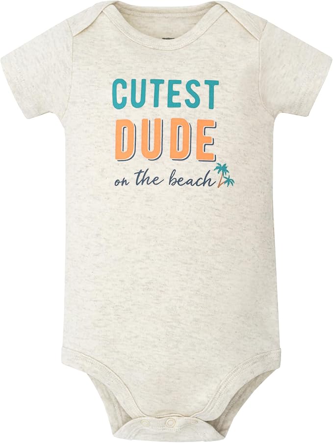Hudson Baby Infant Boys Cotton Bodysuits 5-Pack - Image 3