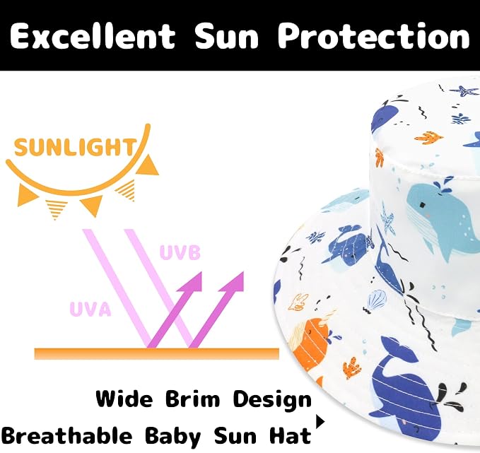 Baby Sun Hat Baby Boy Hats Toddler Hat UPF 50+ Bucket Hat - Image 4