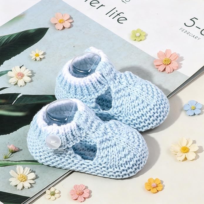 Infant Baby Boys Girls Knitted Booties Soft Cute First Walking Socks Shoes | - Image 2