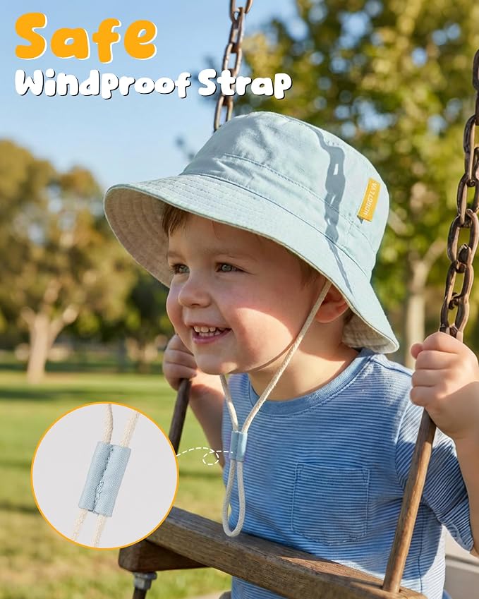Baby Sun Hat for Toddler Kids Bamboo Rayon Bucket Hat Summer Beach Sun - Image 5