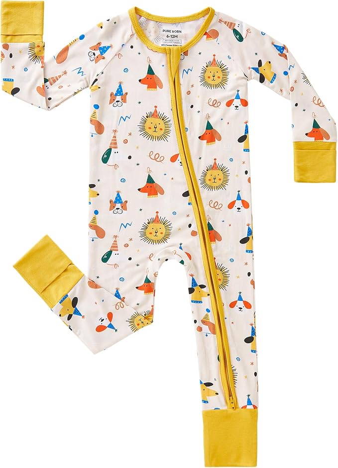 pureborn Baby Sleeper Viscose from Bamboo Zipper Footies 0-24 Months by pureborn