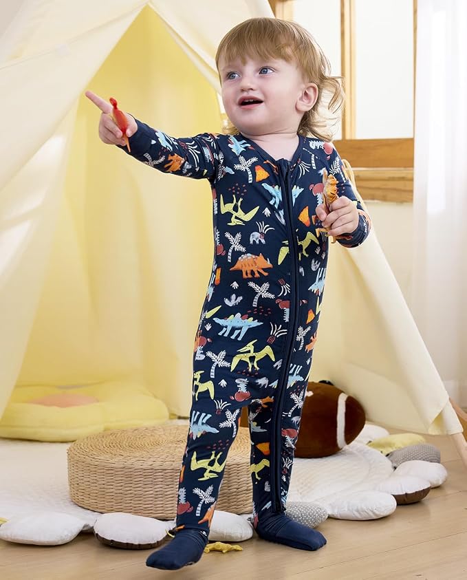 babee Reshinee Bamboo Viscose Baby Footie Pajama, Zipper Sleeper Boys Girls - Image 4