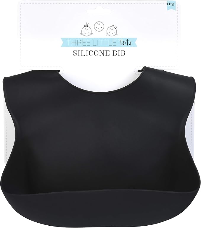 Three Little Tots Modern Silicone Baby Bib – Adjustable Fit Waterproof Catch - Image 3