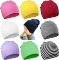 DRESHOW BQUBO 8 Pack Unisex Baby Beanie Hat Infant Toddler Kid Hats Baby Soft Cute Knit Cap Nursery Beanie