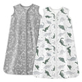 Baby Sleep Sack 0-6 Months 1.0 Tog Baby Wearable Blanket 100% Cotton Sleeping Sack with 2-Way Zipper for Infant Newborn Gray White Dinosaur