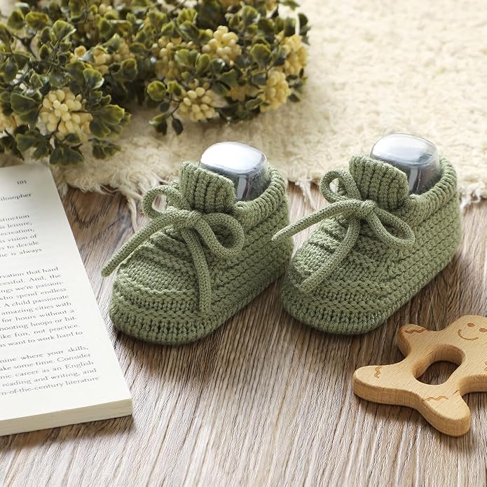 Neiwech Baby Booties Newborn Cozy Soft Warm Knitted Crib Shoes - Image 3