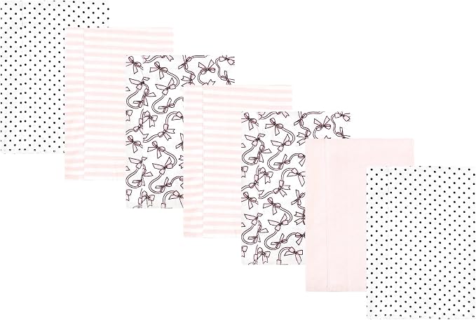 Luvable Friends Hudson Baby Flannel Burp Cloths 7pk, Rose Ribbons by Luvable+Friends