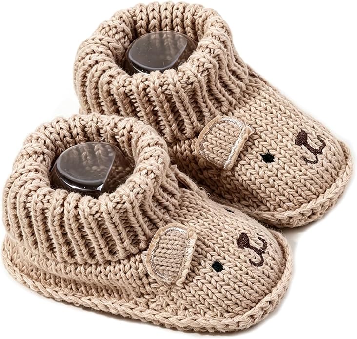 Newborn Baby Boy Girl Knit Booties Soft Sole Non-Slip First Walking Shoes | by Unknown