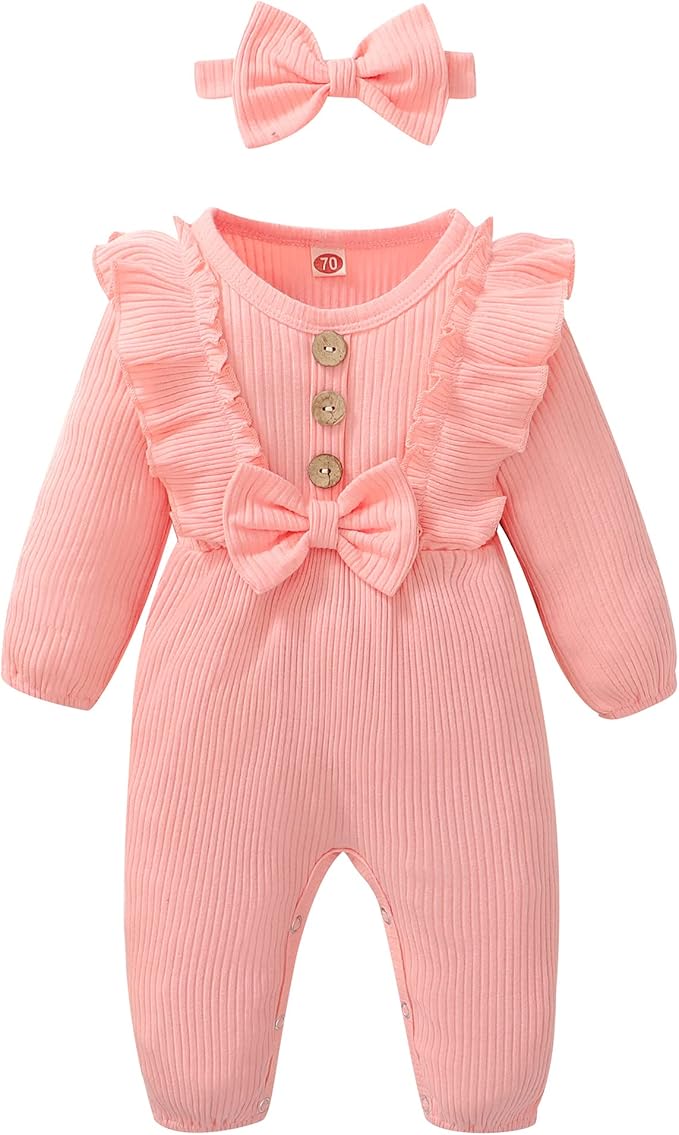 Mioglrie Newborn Baby Girl Clothes 1 Piece Infant Fall Winter Romper Outfit | by Mioglrie