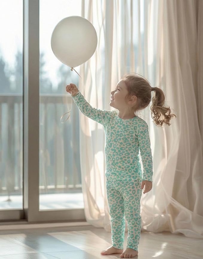 moimoln Cotton Modal Baby Toddler Pajamas Check Solid Leopard 6M-8Y - Image 5