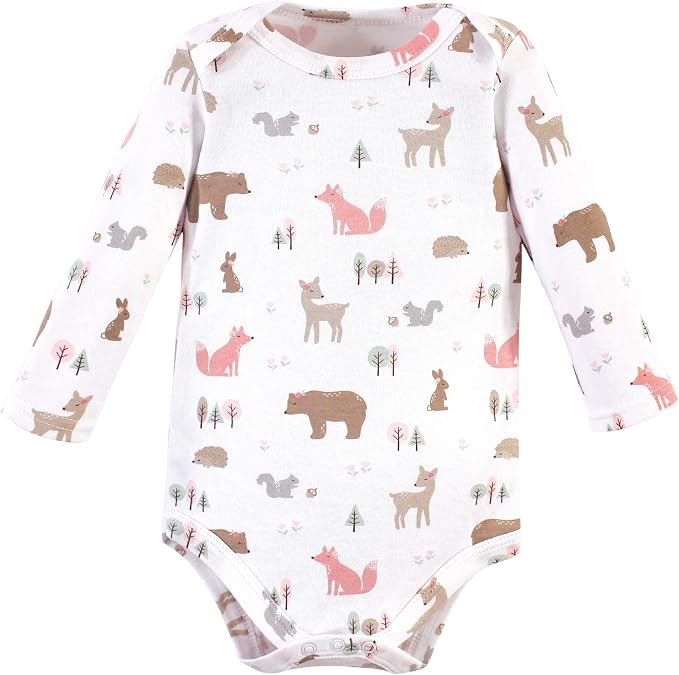 Hudson Baby Baby Girls' Cotton Long-sleeve Bodysuits 3-pack - Image 4