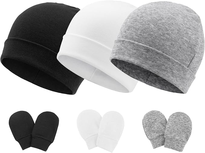 BQUBO Newborn Girls Hats Baby Hat and Mittens Set Infant Caps Bow Hospital by DRESHOW