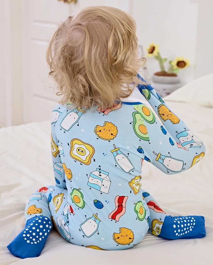 babee Reshinee Bamboo Viscose Baby Footie Pajama, Zipper Sleeper Boys Girls | - Image 4