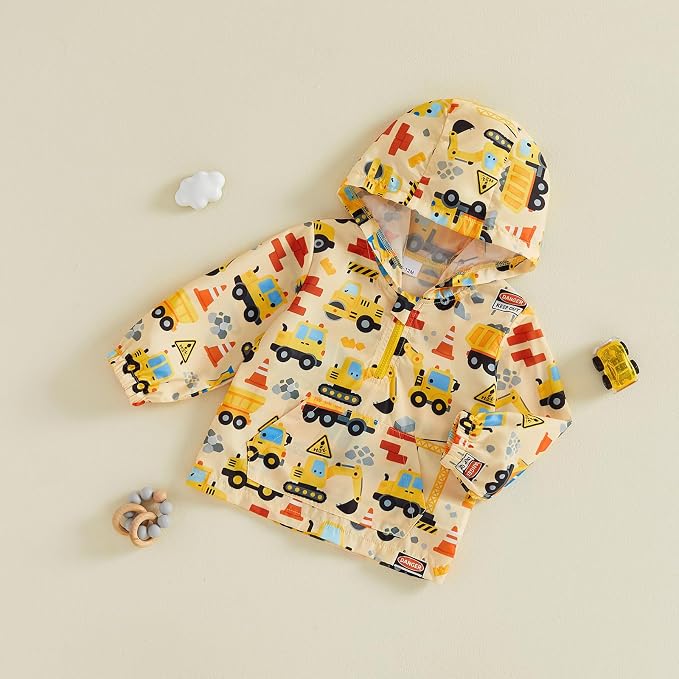 Toddler Windbreaker Jacket Baby Girl Hooded Zip Up Sweatshirt Winter Jacket - Image 5