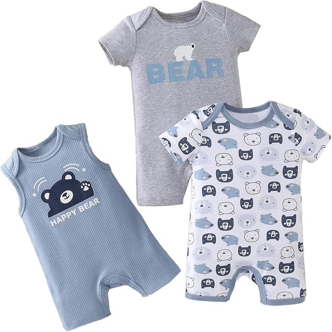 Baby Boys Romper Cotton Summer Infant Baby Boy Clothes | Short Sleeve Baby Boy by YOURDIARY