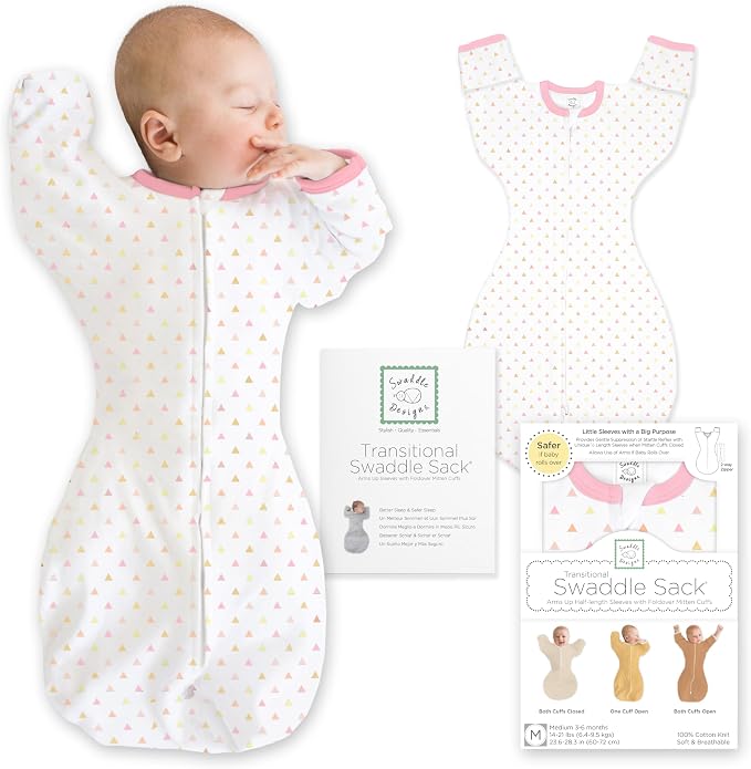 SwaddleDesigns Transitional Swaddle Sack, Arms Up Half-Length Sleeve & Mitten by SwaddleDesigns