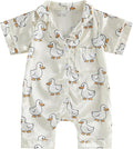 Kuriozud Baby Girl Boy Romper Pajamas Onesie Short Sleeve Button Down Pjs by Kuriozud