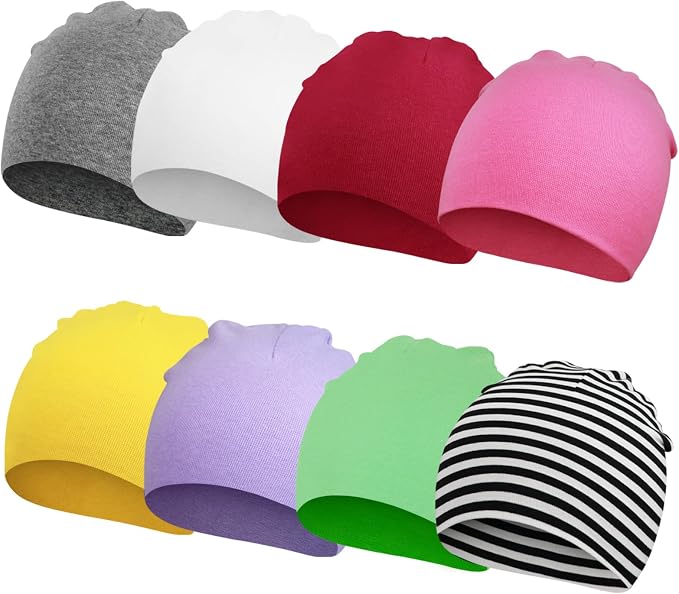 DRESHOW BQUBO 8 Pack Baby Newborn Hats Infant Toddler Kid Hats Soft Nursery by DRESHOW