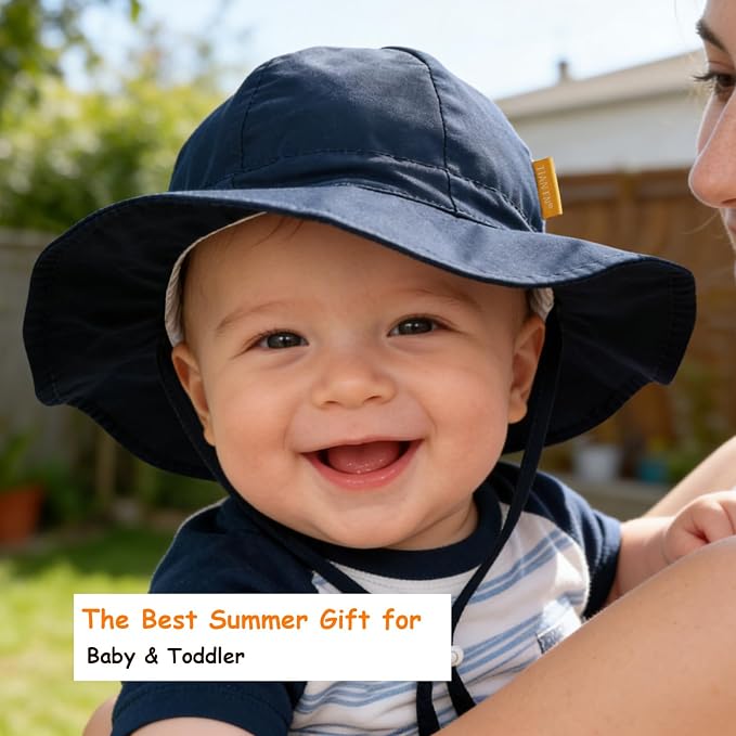 Baby Girl Sun Hat with UPF 50+ Outdoor Adjustable Toddler Beach Hat with Wide - Image 2