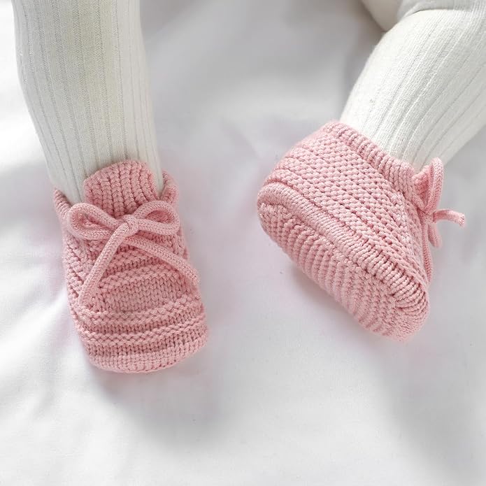 Neiwech Baby Booties Newborn Cozy Soft Warm Knitted Crib Shoes - Image 6