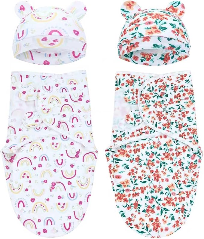 Dizila 2 Sets Adjustable Soft Cotton Blend Newborn Infant Baby Girl Receiving by Dizila