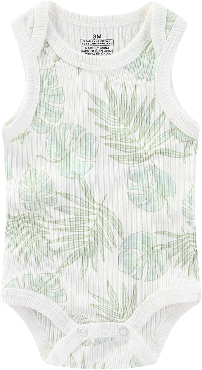 Baby Bodysuits Ribbed Mix Summer Newborn Boy Girl Clothes 5-pack | Multiple - Image 2