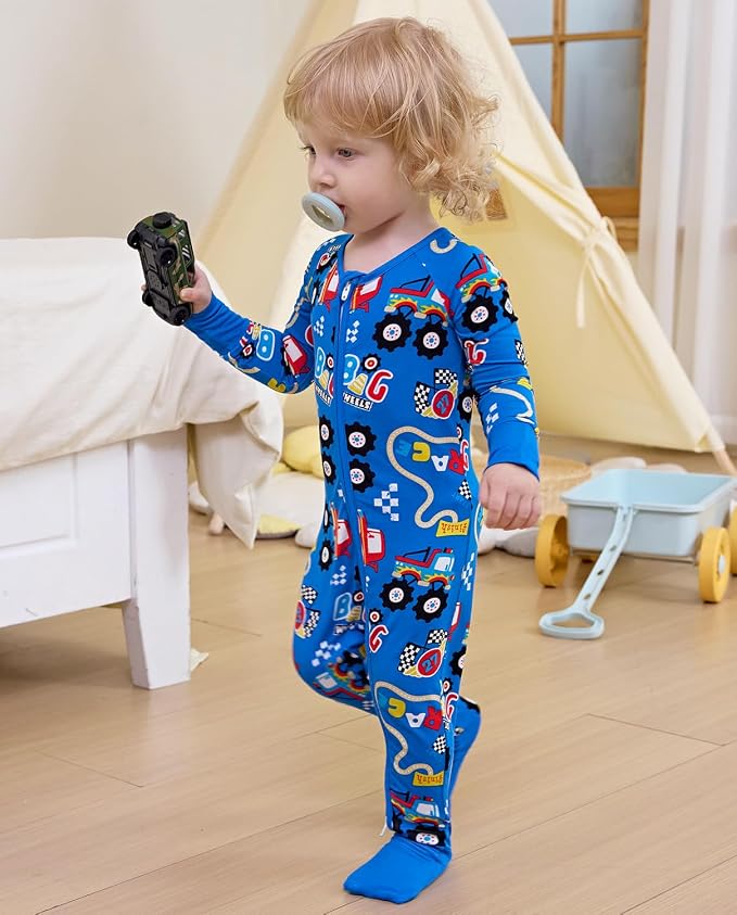 babee Reshinee Bamboo Viscose Baby Footie Pajama, Zipper Sleeper Boys Girls | - Image 5