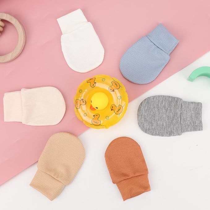 BQUBO 6 Pairs Newborn Baby Boys Girls Mittens 0-6 Months Unisex-Baby Infant - Image 3