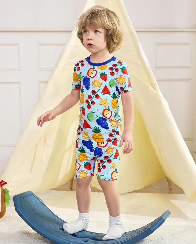 babee Reshinee Bamboo Viscose Toddler Boys Pajamas Set, Short Sleeve Kids - Image 9