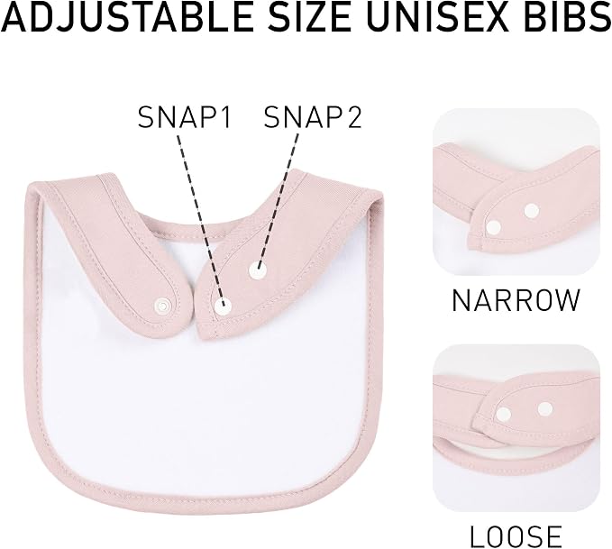 10 Pack Cotton Snap Bibs for Baby Boy Girl, Super Soft Drool Bibs for Teething - Image 6