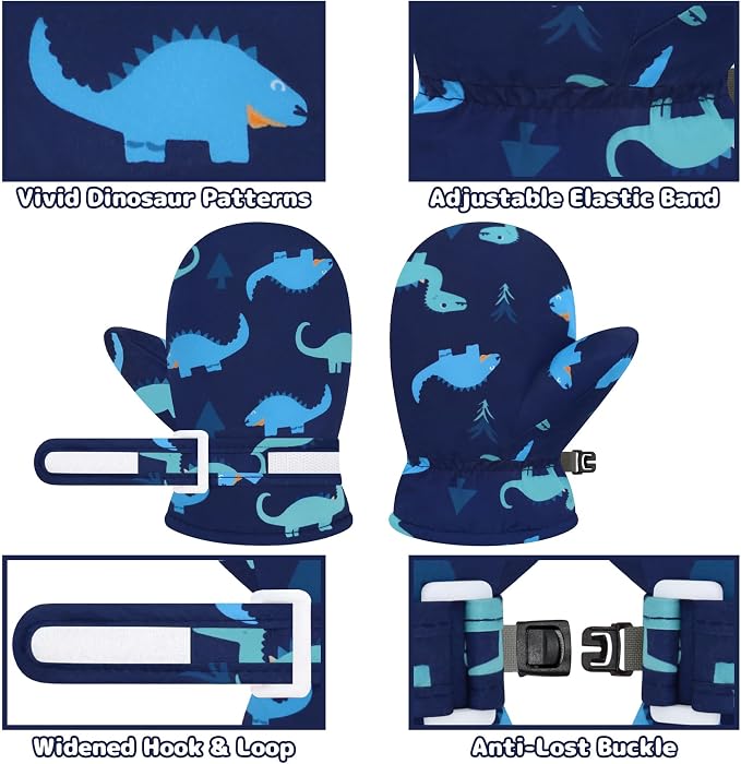 Olreco Baby Toddler Mittens Waterproof Infant Baby Winter Mittens Toddler Snow - Image 5