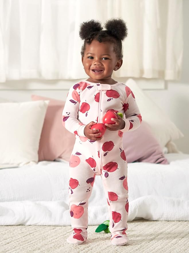 Gerber Baby Girls 4-pack Footed Pajamas - Image 3