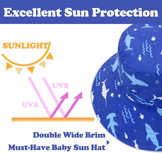 Sarfel Baby Sun Hat Summer Baby Boy Hats UPF 50+ Sun Protection Toddler Hat - Image 5