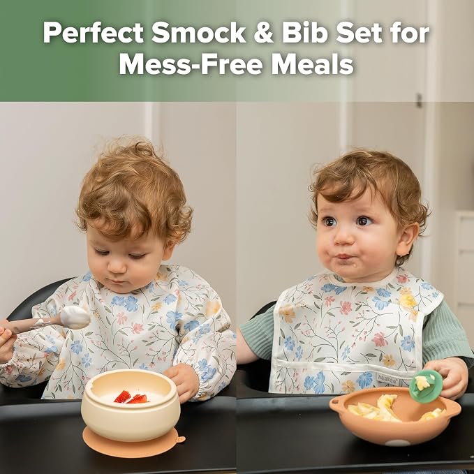 haakaa Waterproof Baby Bibs for Eating 2pcs for 6-24M - Image 2