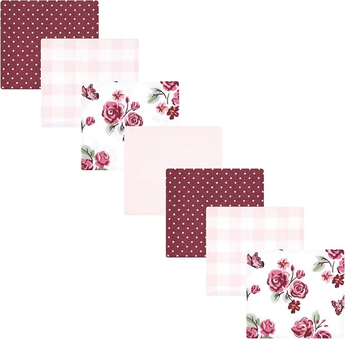 Hudson Baby Unisex Baby Cotton Flannel Receiving Blankets Bundle, Sweet Roses - Image 7