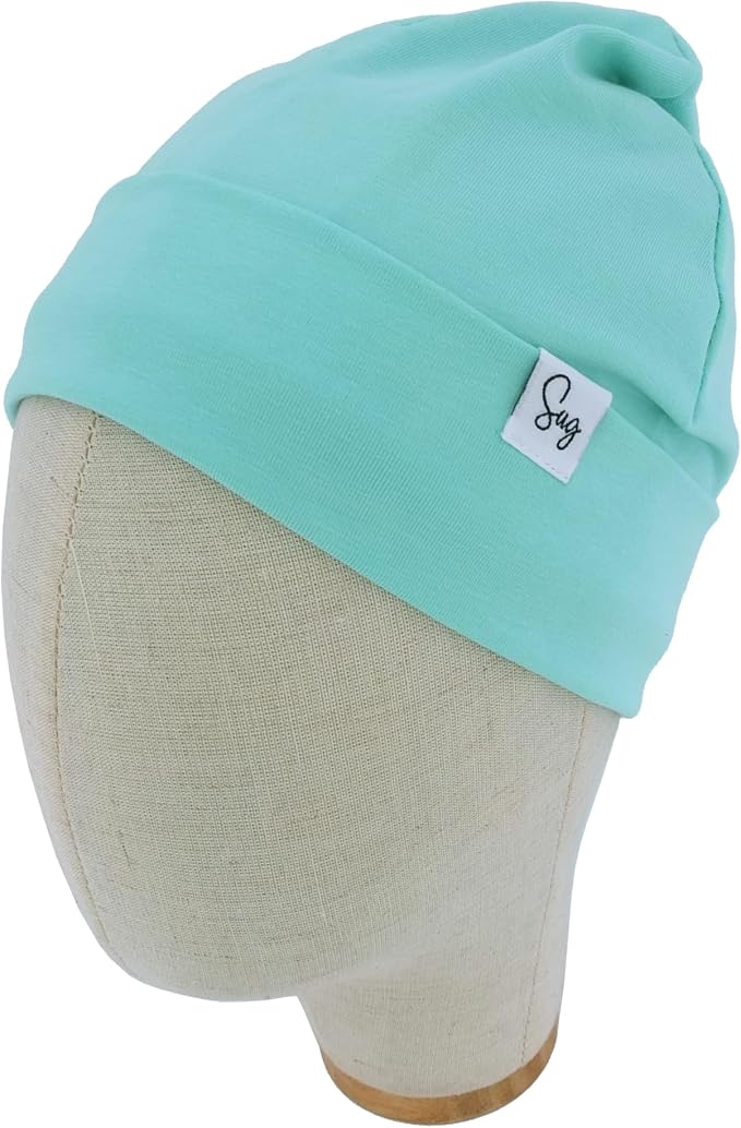 Jersey Beanie Hat for Newborn Baby Boys Girls Silky Satin Lined Hats Bonnet - Image 2