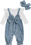 Newborn Baby Girl Clothes Ruffle Sleeve Jumpsuit Corduroy Floral by mlpeerw