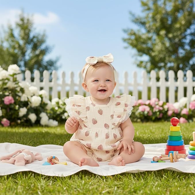 TITKKOP Ruffle Bubble Romper for Baby Girl | One-Piece Shorts Jumpsuit | Summer - Image 2