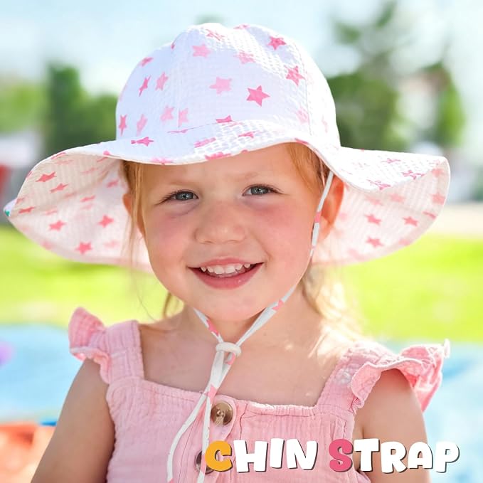 HONGTEYA Baby Sun Hat Wide Brim Adjustable Toddler Beach Bucket Hat | Soft - Image 4