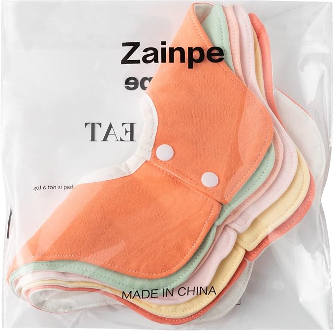 Zainpe 6Pcs 360° Rotate Baby Bibs Waterproof Snap Cotton Baby Bib Absorbent - Image 7