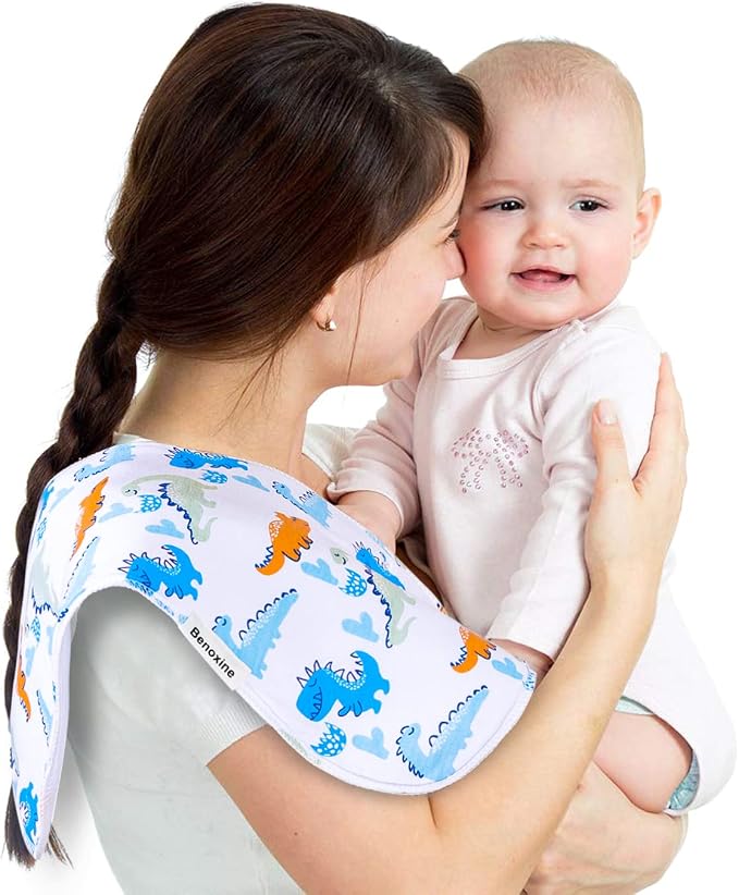 Baby Burp Cloths & Baby Bibs 2-in-1 Design Large Size 3 Layers Thicken Cotton - Image 7
